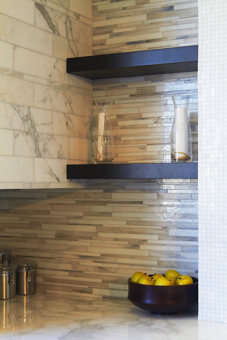 Kitchen Shelves; Bowl of Fruit