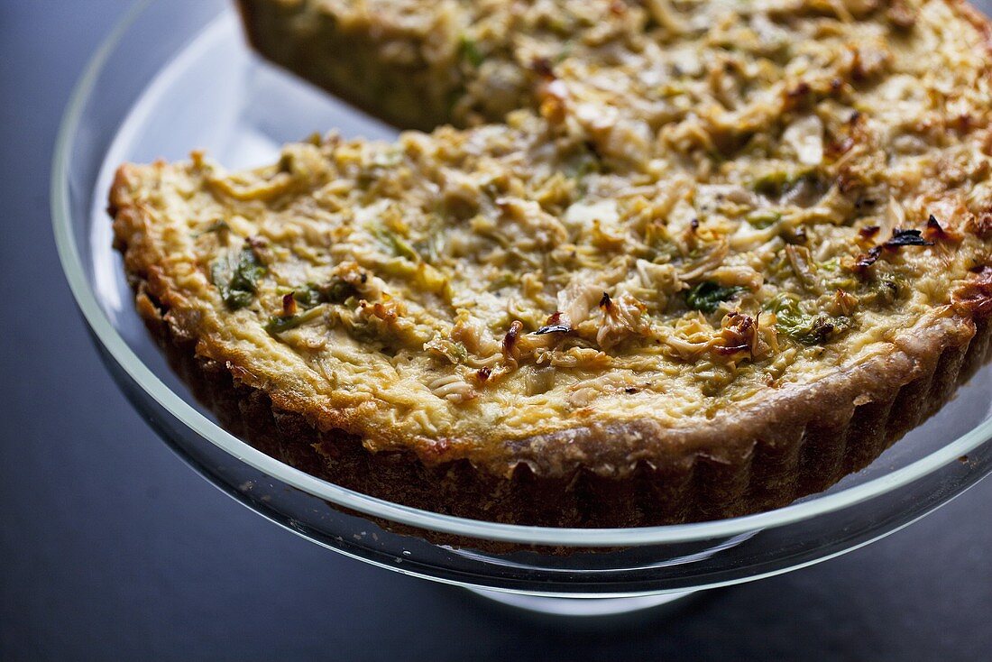 Quiche with a Slice Removed