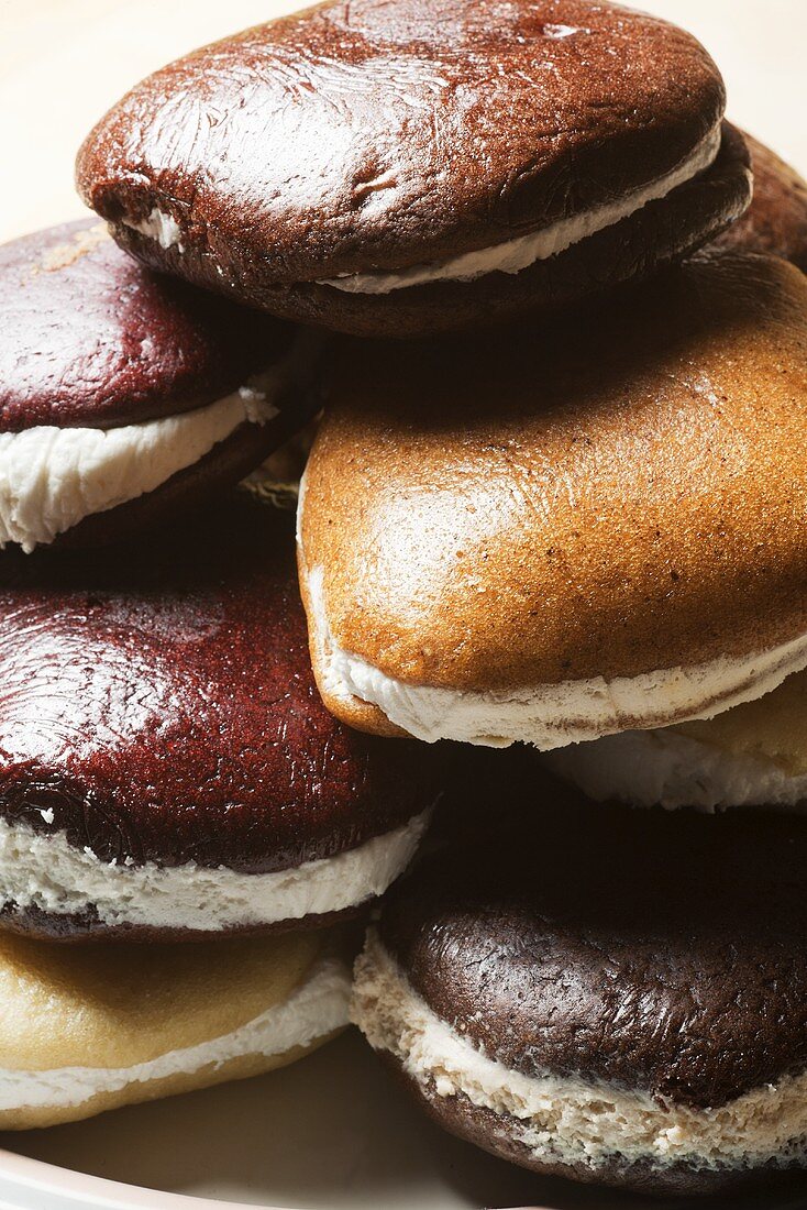 Assorted Whoopie Pies Piled on a Plate