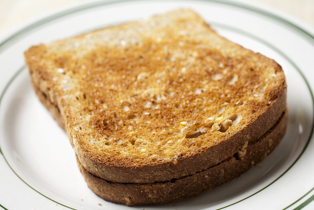 Two Pieces of Plain Whole Grain Toast