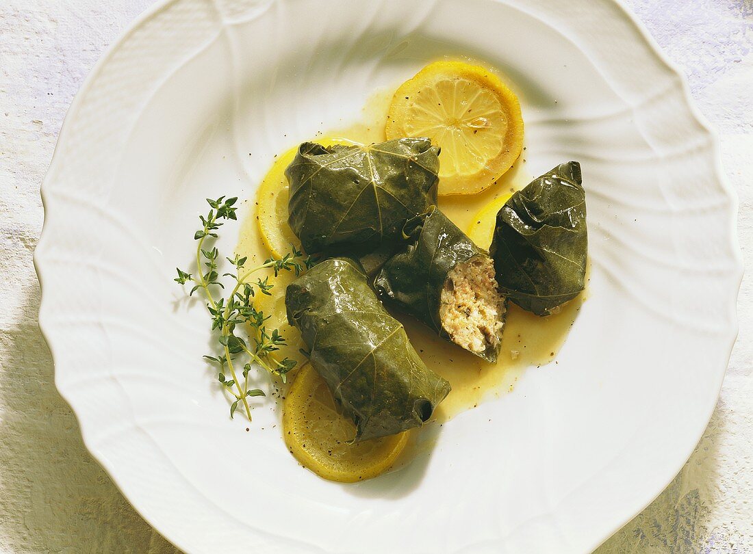 Grape Leaves with Ground Meat Filling