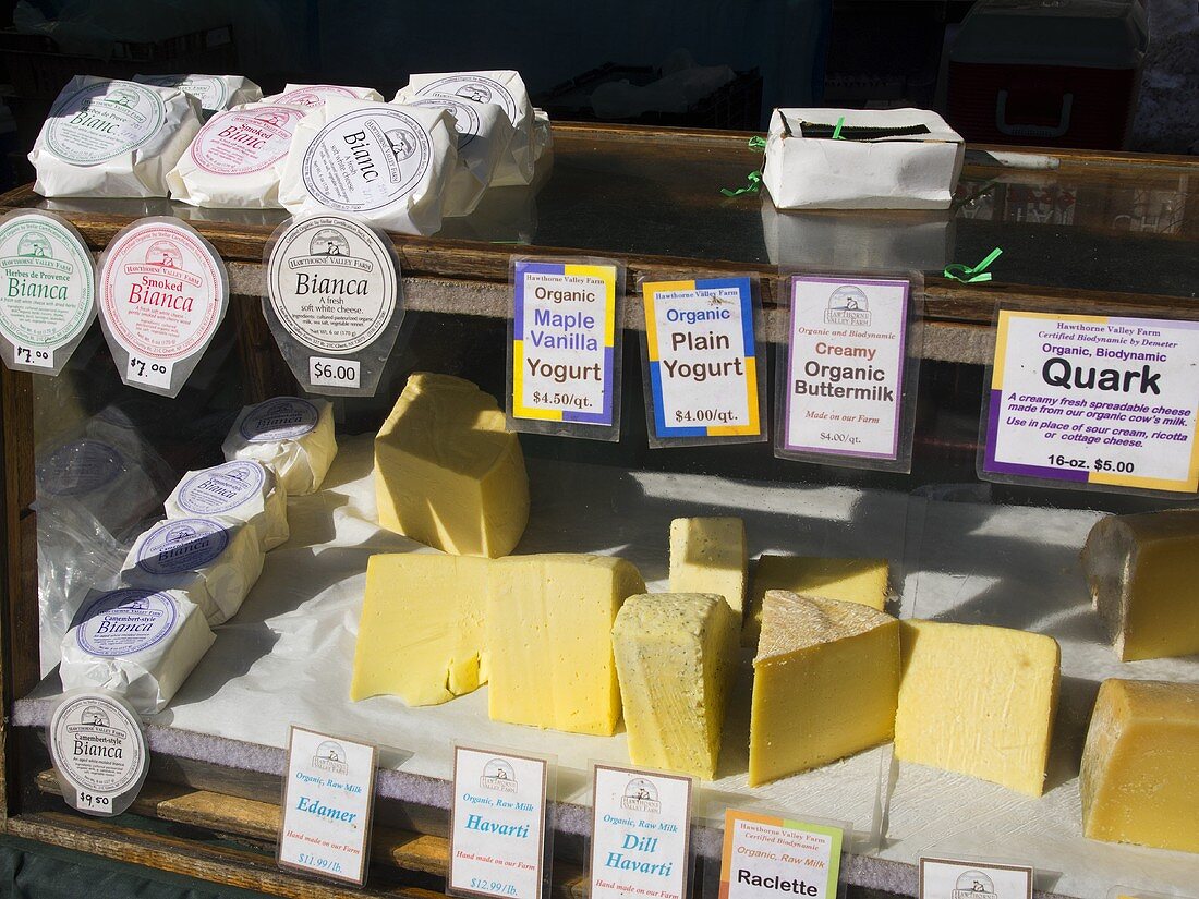 Cheese Stand at Outdoor Market