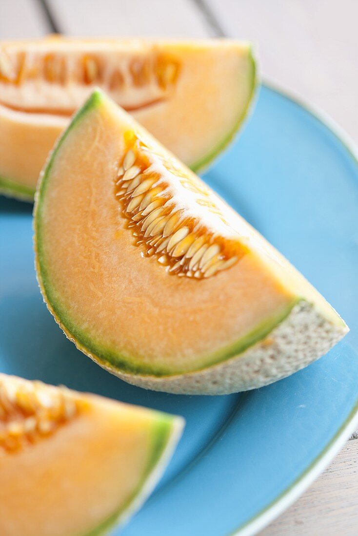 Cantaloupemelone, aufgeschnitten