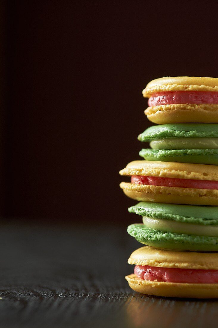 Yellow and Green macaroons; Stacked