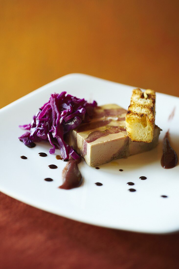 Fois Gras and Pork Terrine with Red Cabbage