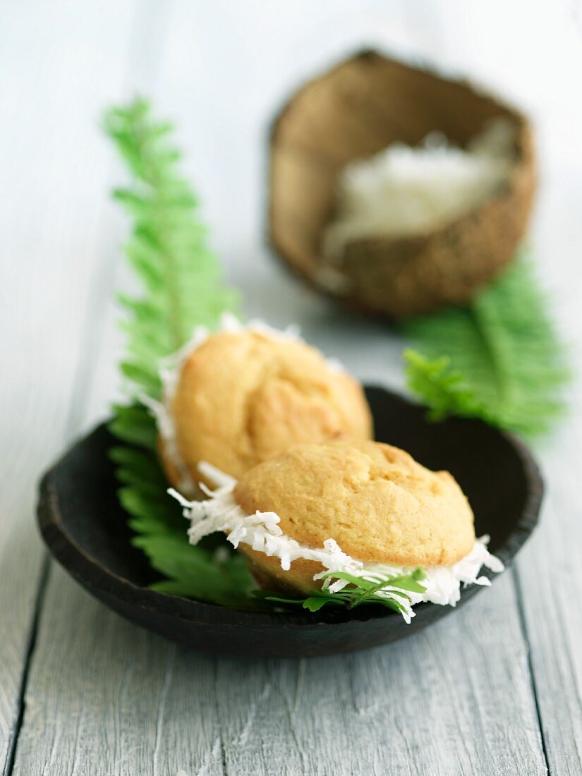 Two Coconut Whoopie Pies; Coconut