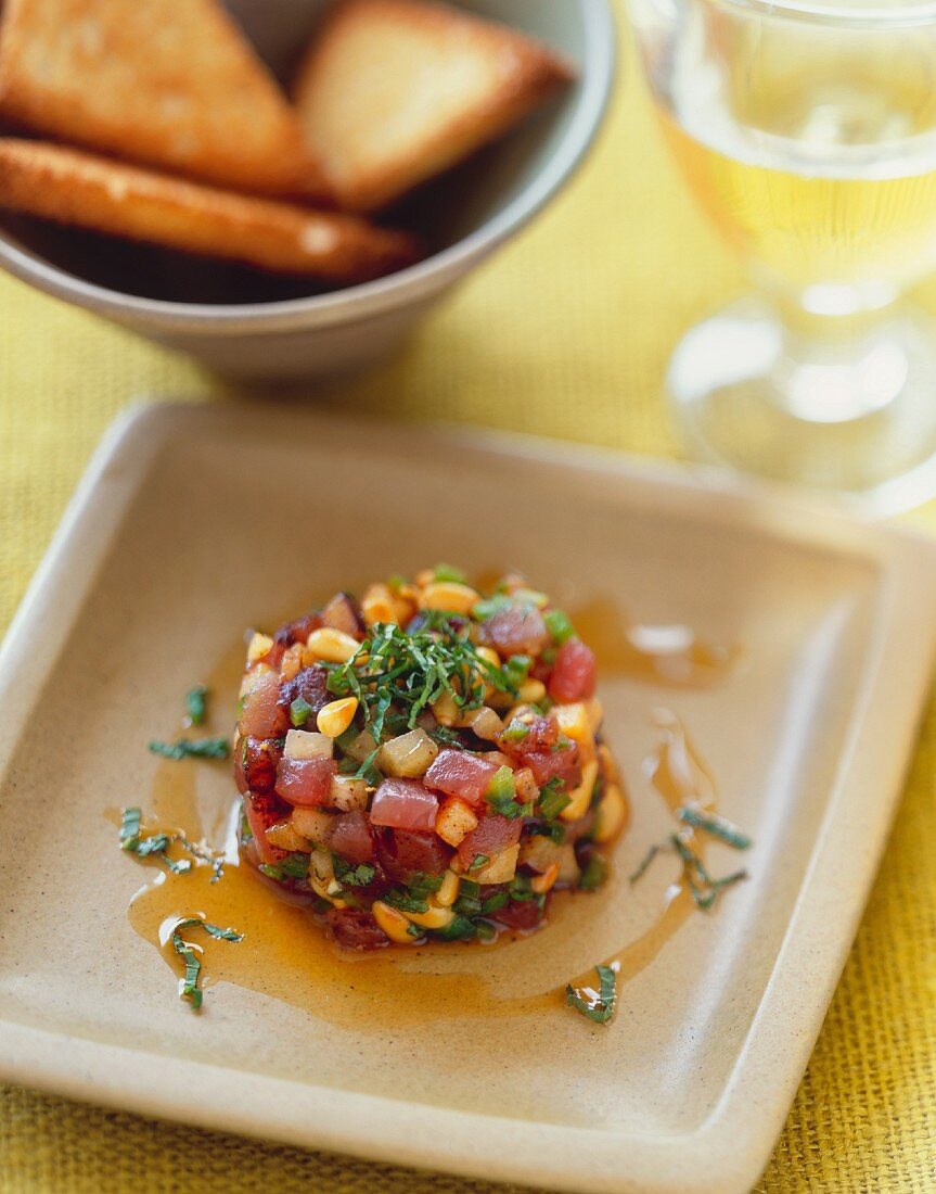 Tuna Tartare with Chili Sesame Oil