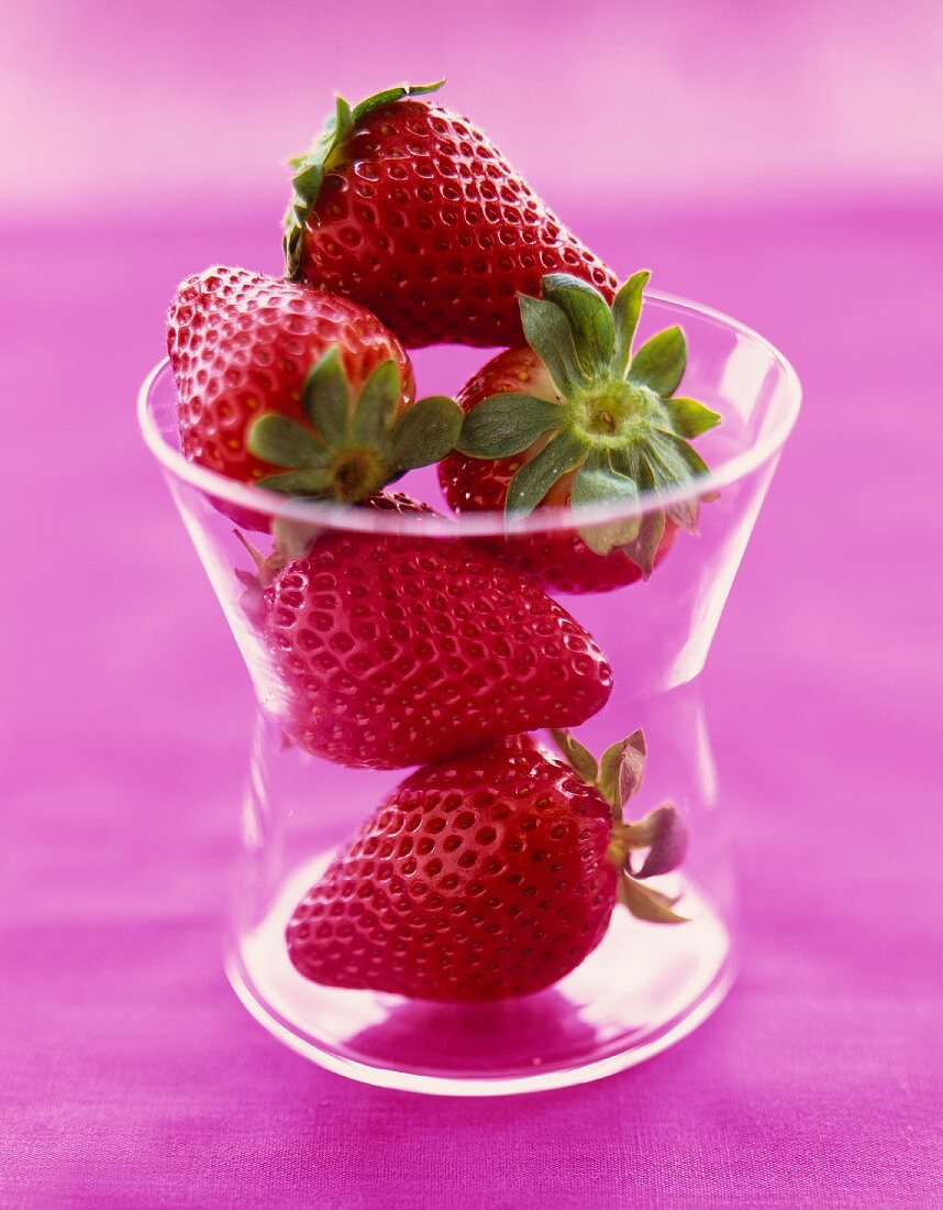 Whole Fresh Strawberries in a Glass