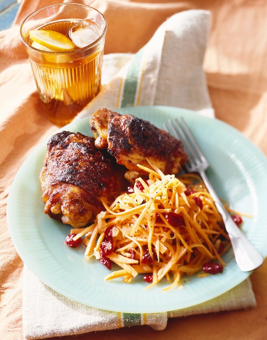 Barbecue Chicken with Carrot Slaw