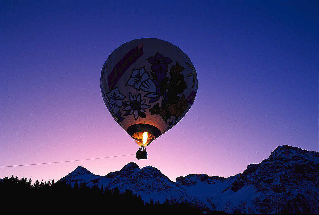 Hot air balloon, Arosa, Grisons, Switzerland