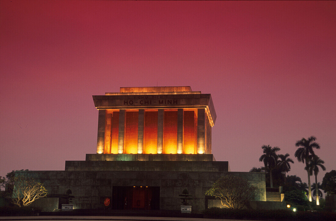 The Ho Chi Minh mausoleum in the evening light, Hanoi, Vietnam, Asia