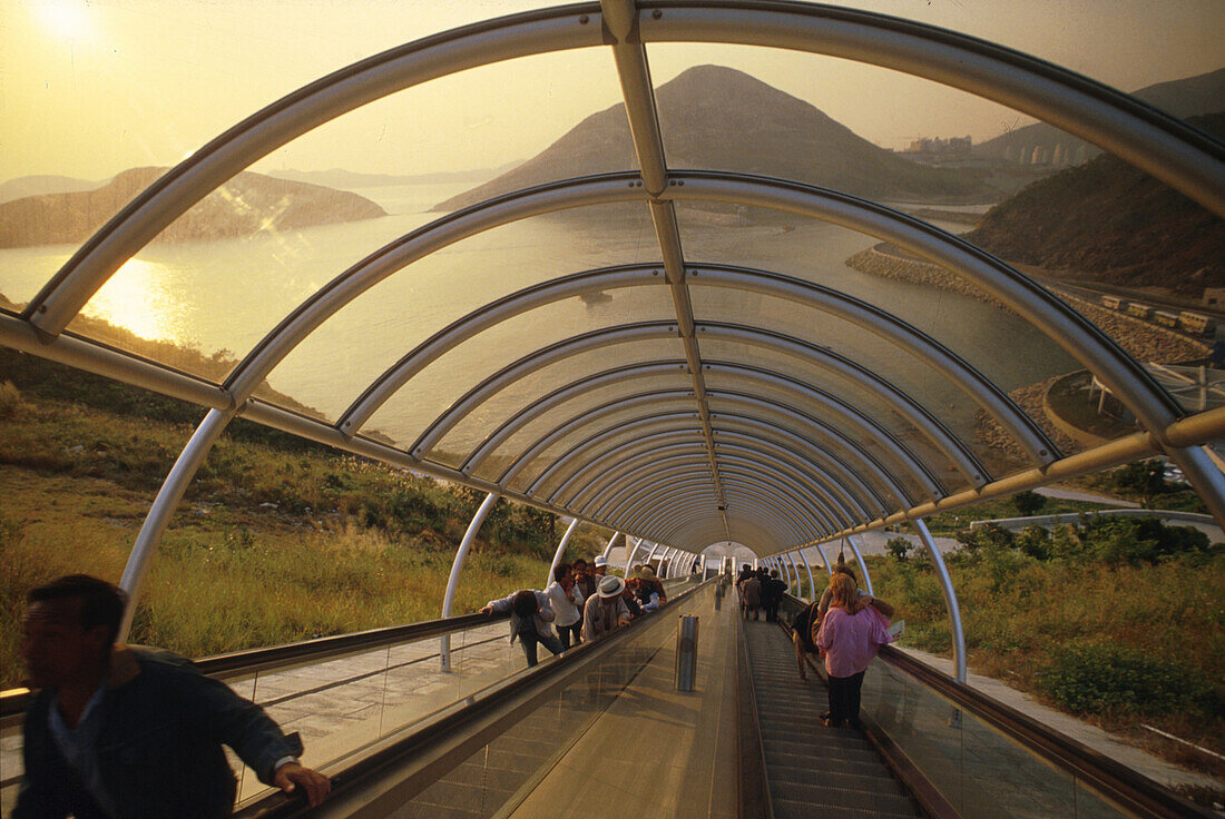 Longest escalator of the world, Hong Kong, China