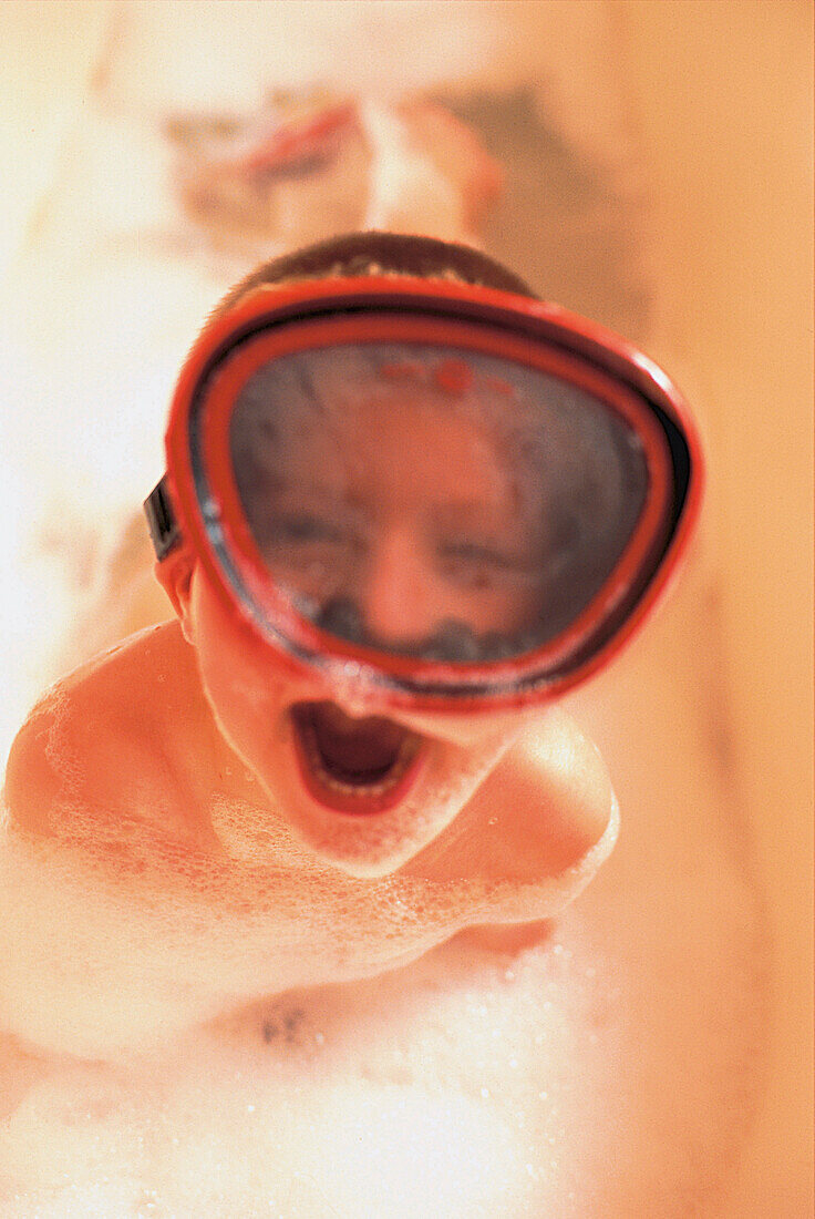 Boy with diving googles