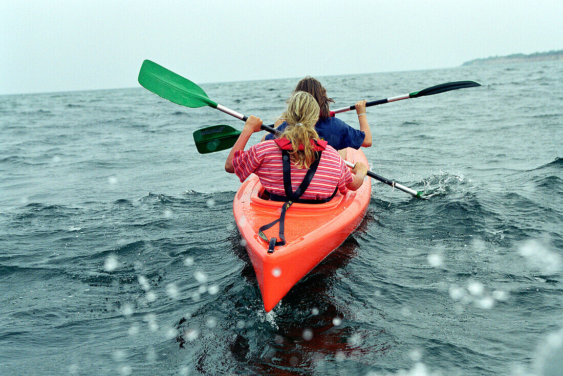 Canoe tour, Baltic Sea near Wustrow, Fischland-Darss-Zingst, Mecklenburg-Western Pomerania, Germany