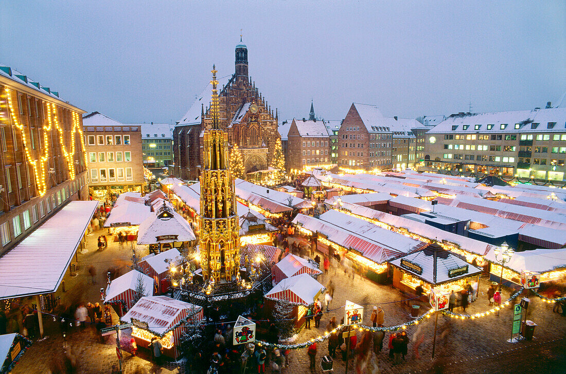 Christkindl market in Nuremberg, Frankonia, Germany