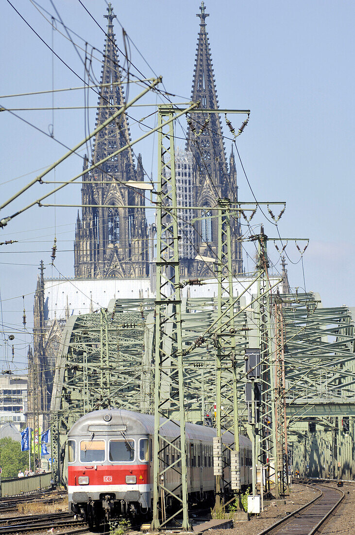 Cahedral with Hohenzollern Bridge, Cologne North Rhine-Westphalia, Germany