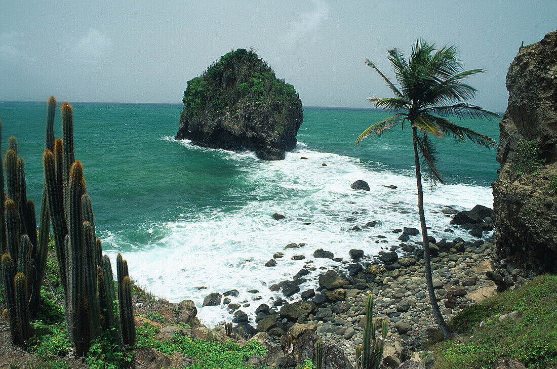 Rock in the sea, St. Lucia, Caribbean