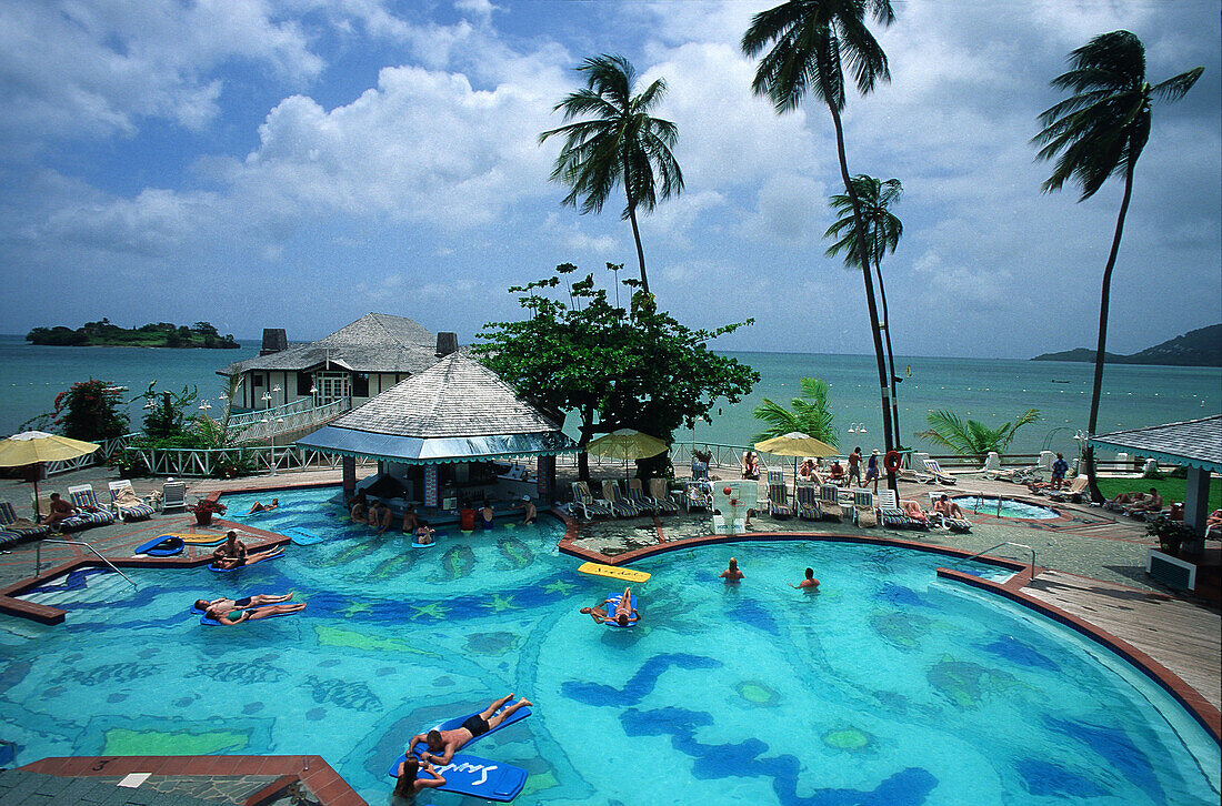 Pool of the Sandals Halcycon Beach Resort, St. Lucia, Caribbean