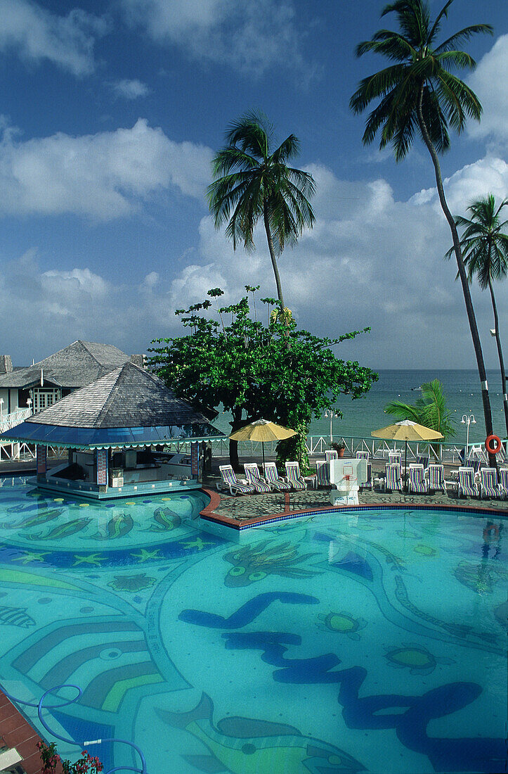 Poolbar of the Sandals Halcyon Beach Resort, St. Lucia, Caribbean