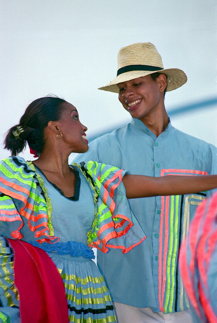 Dancer in folk costumes, Santo Domingo, Dominican Republic, Caribbean, America