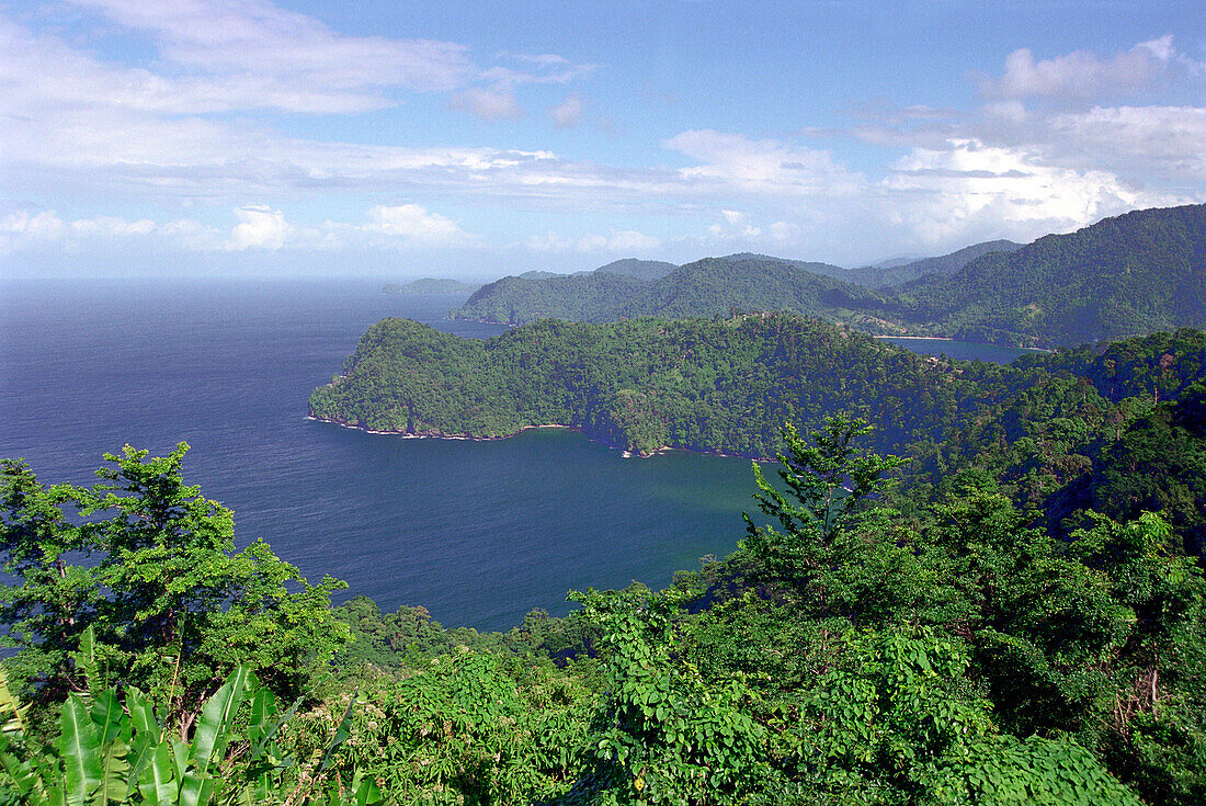 Bay under clouded sky, Maracas Bay, Trinidad, Caribbean, America