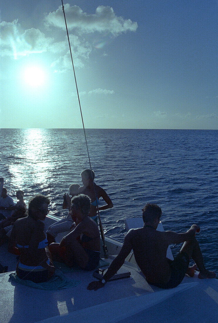 Sailing trip in backlight, St. Lucia, Caribbean