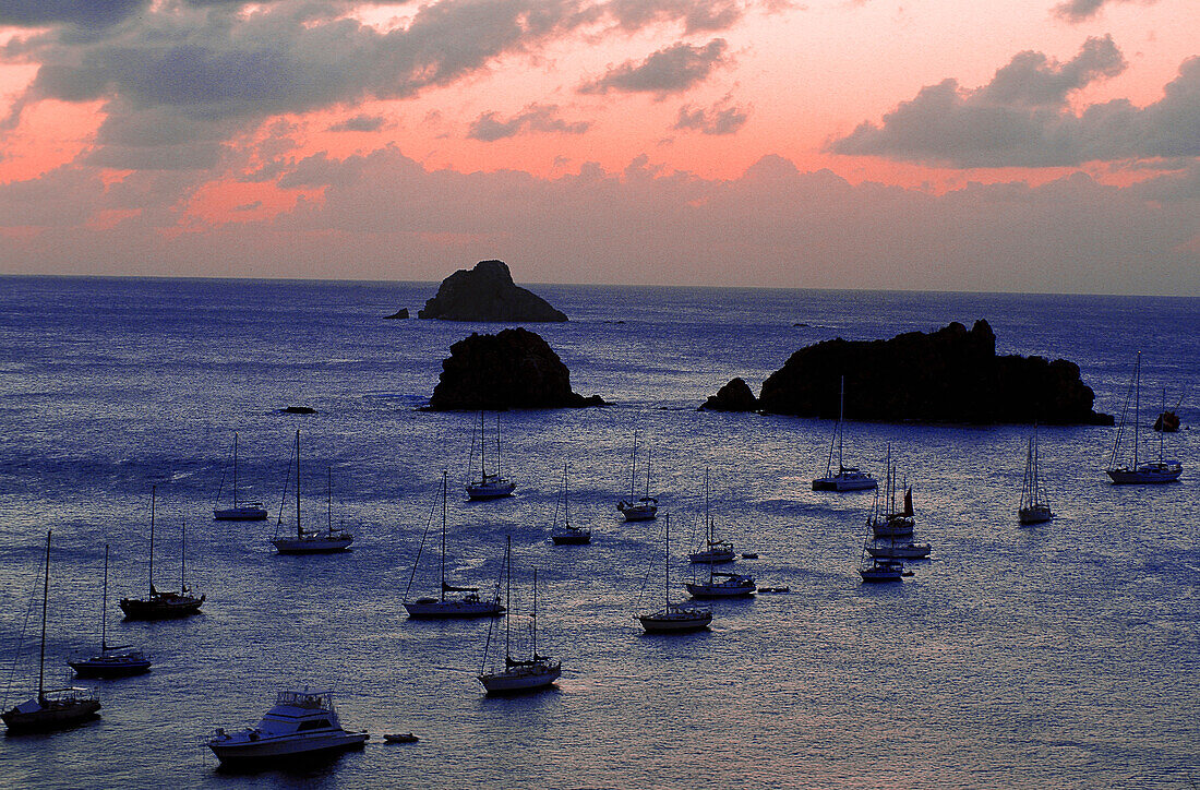 Sailing boats near Gustavia, St. Barthelemy, St. Barts Caribbean, America