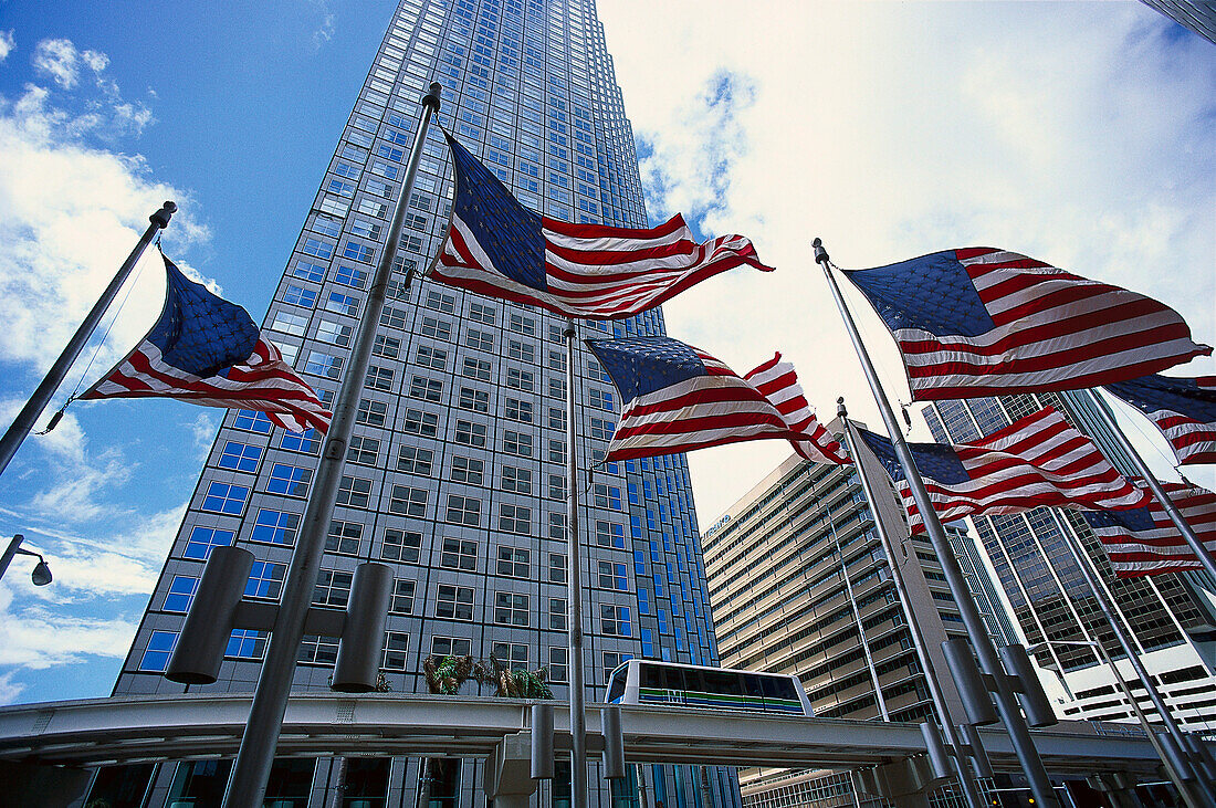 Low angle view at Miami Center, Miami, Florida, USA, America