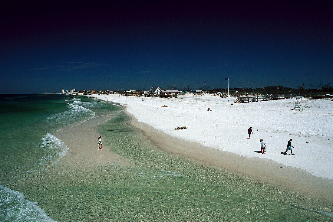 People on the beach in the sunlight, Panama City Beach, Florida, USA, America