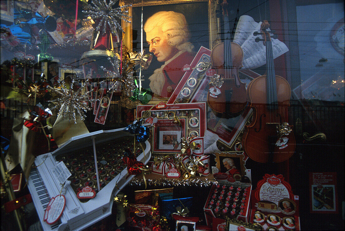 Schaufenster, Mozartkugeln, Salzburg, Österreich