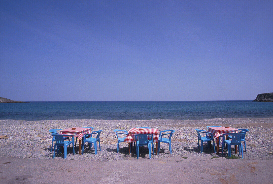 Beach bar with sea view, Kato Sakros, Crete, Greece