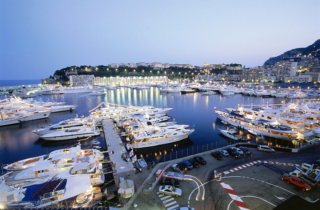 Hafen bei Nacht, Monte Carlo, Monaco, Côte D'Azur
