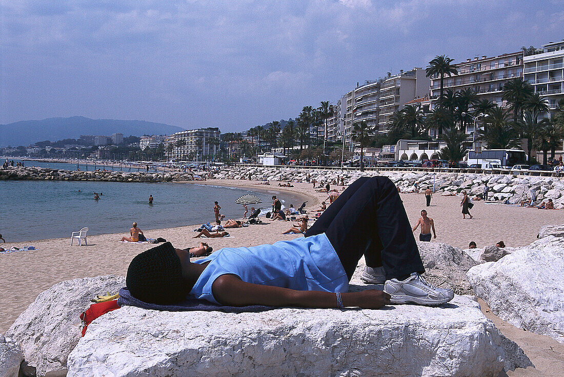 Beach, Plage du Midi, Cannes Côte d'Azur, France