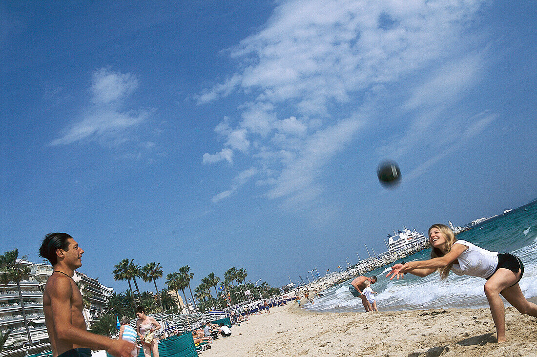 Beach, Plage du Midi, Cannes Côte d'Azur, France