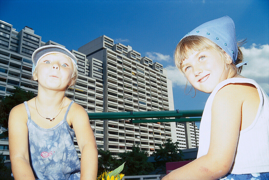 Two Girls, Children, Munich, Olympic Village People