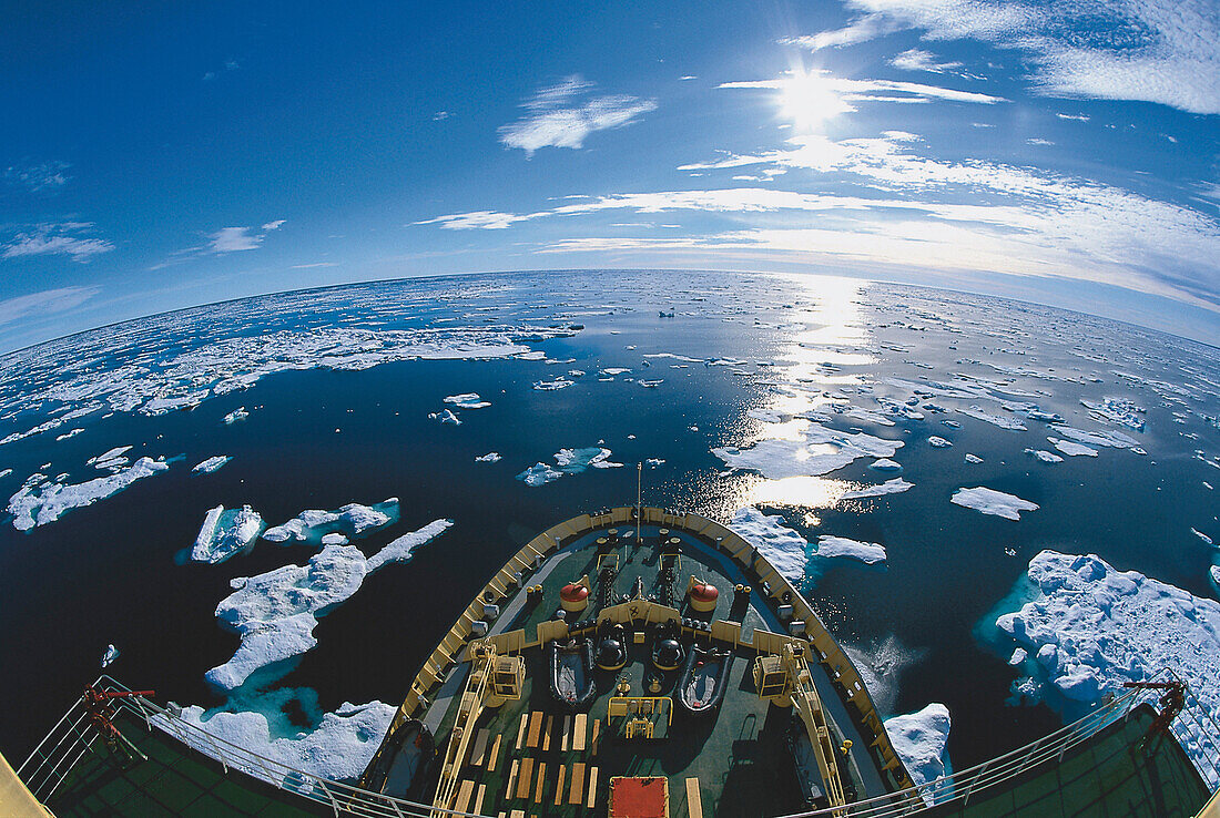 Icebreaker in the Canadian Arctic, Nunavut, Canada, North America