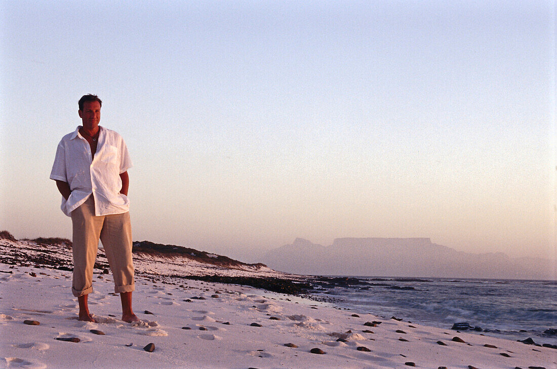 Man Elan F., on beach, Cape Town South Africa