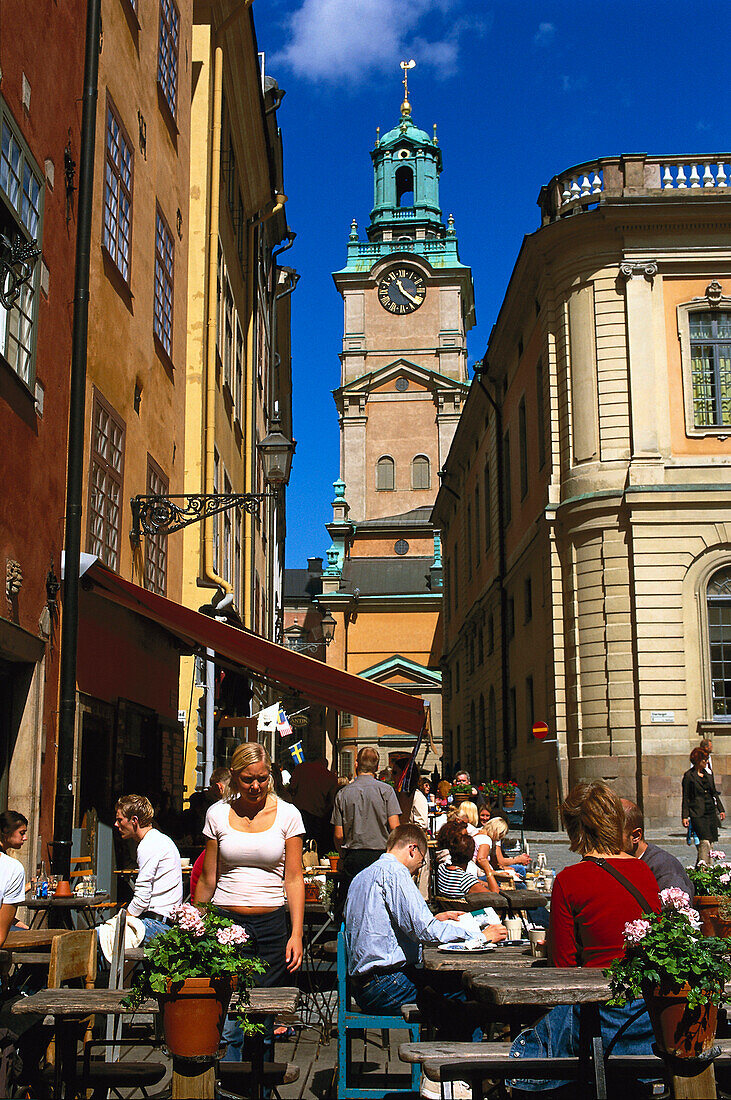 Straßencafés, Stortorget, Gamla Stan, Stockholm, Schweden
