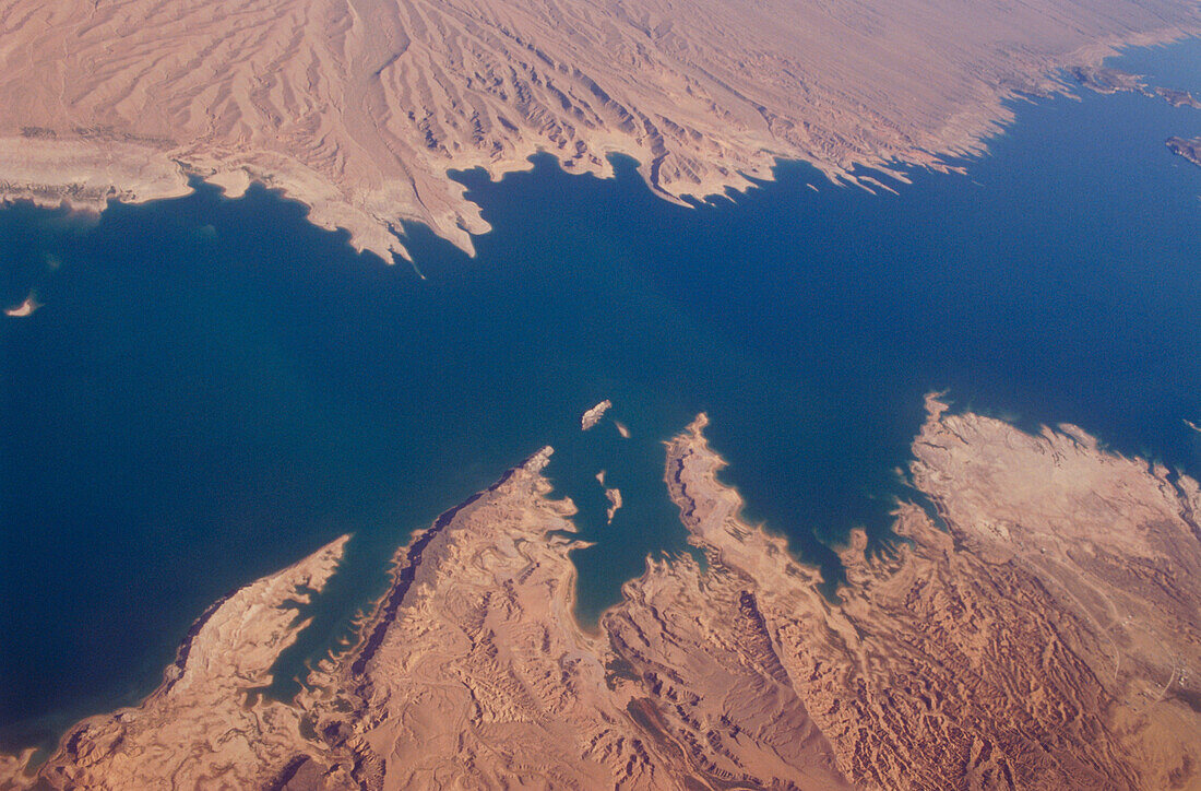 Luftaufnahme des Sees Lake Mead, Nevada, USA