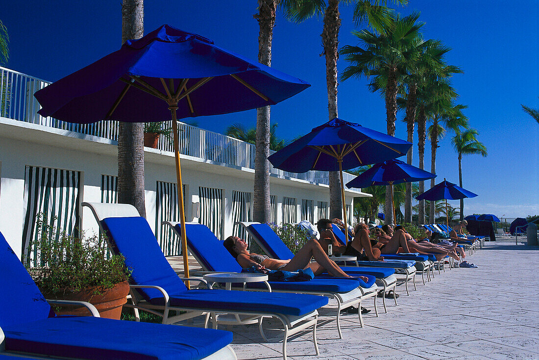 Relaxing at Surfcomber Hotel, Miami Beach, Miami Florida, USA