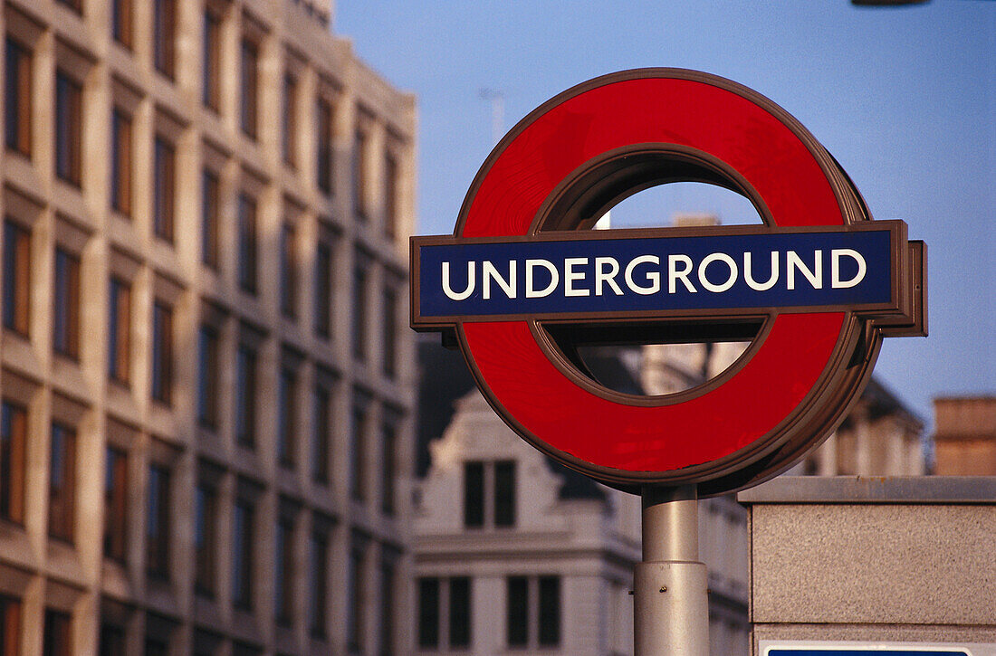 London Underground sign, London, England, Great Britain