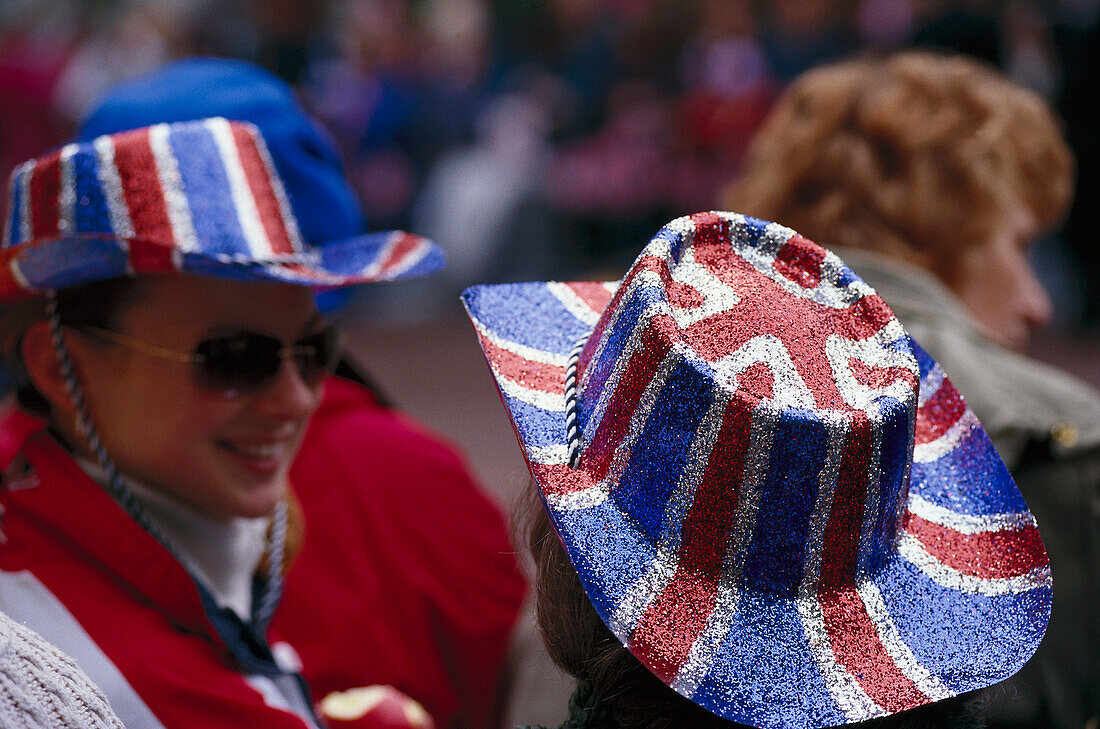 Englander feiern Jübileum von Königin, Goldenes Jubiläum der Königin, London, England, Großbritanien