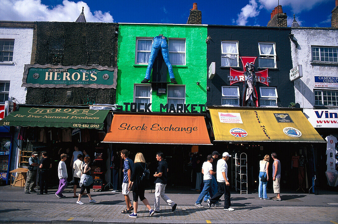Shopping street in the Camden Town, London Borough of Camden, London, England, Great Britain