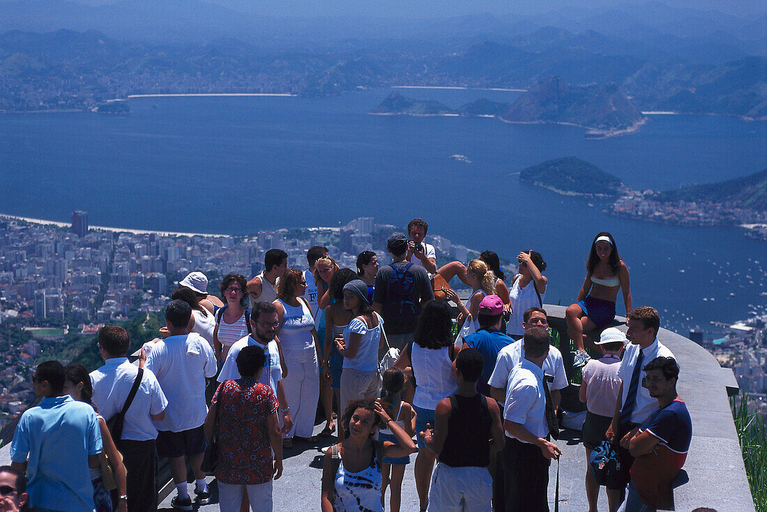 Crowds on Corcovado Mtn., Rio de Janeiro Brazil