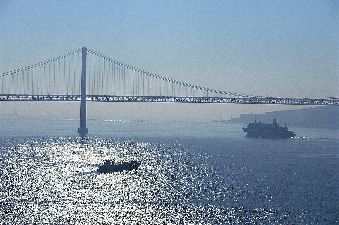 Tagus and Ponte 25 de Abril, Lisbon Portugal