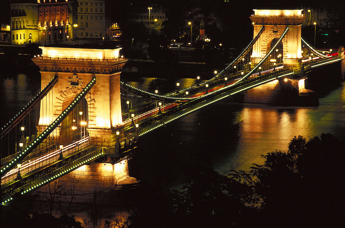 The Chain Bridge, Danube, Budapest Hungary