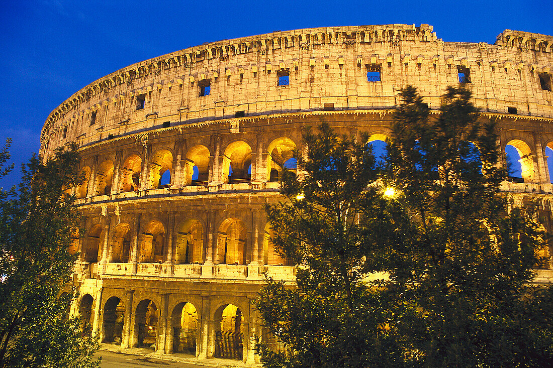 Colosseum in the evening, Rome, Lazio, Italy