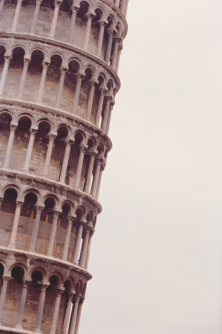 Campanile, detail of the Leaning Tower, Pisa, Tuscany, Italy