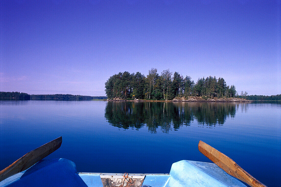 Canoeing on lake Perovassi, Maentyharju Finland