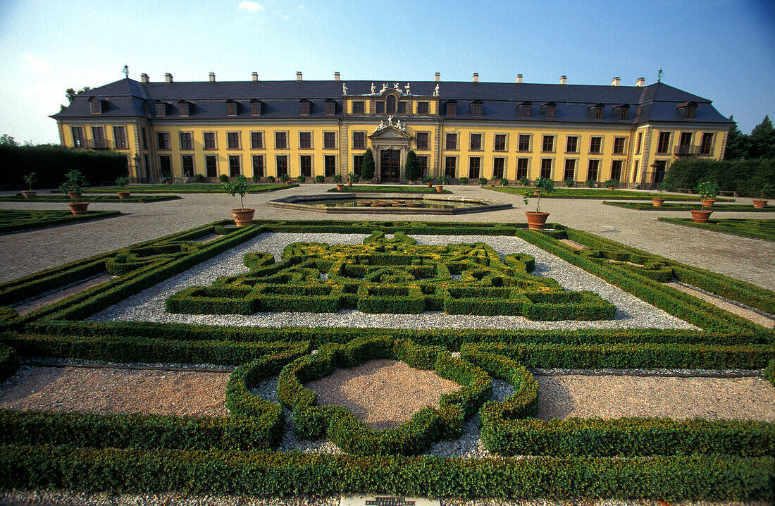 Herrenhausen Castle with formel garden, Hannover, Lower Saxony Germany